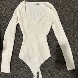White sweater bodysuit